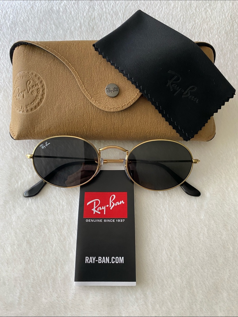Ray-Ban Oval Flat Lenses Sunglasses | Unisex | RB3547N, Arista Gold/Dark Gray - Picture 15 of 15